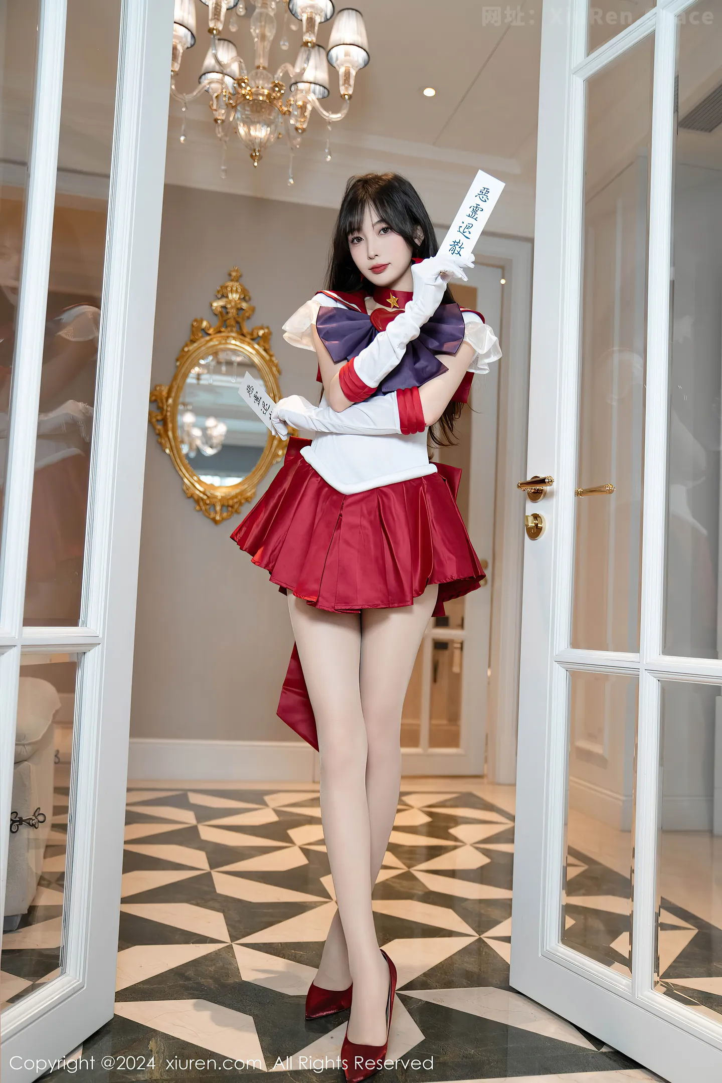 图片[3]-[XiuRen秀人网]VOL.8800 模特林星阑性感白色上衣配红短裙露超薄肉丝秀曼妙身姿诱惑写真80P-秀人网官方网站